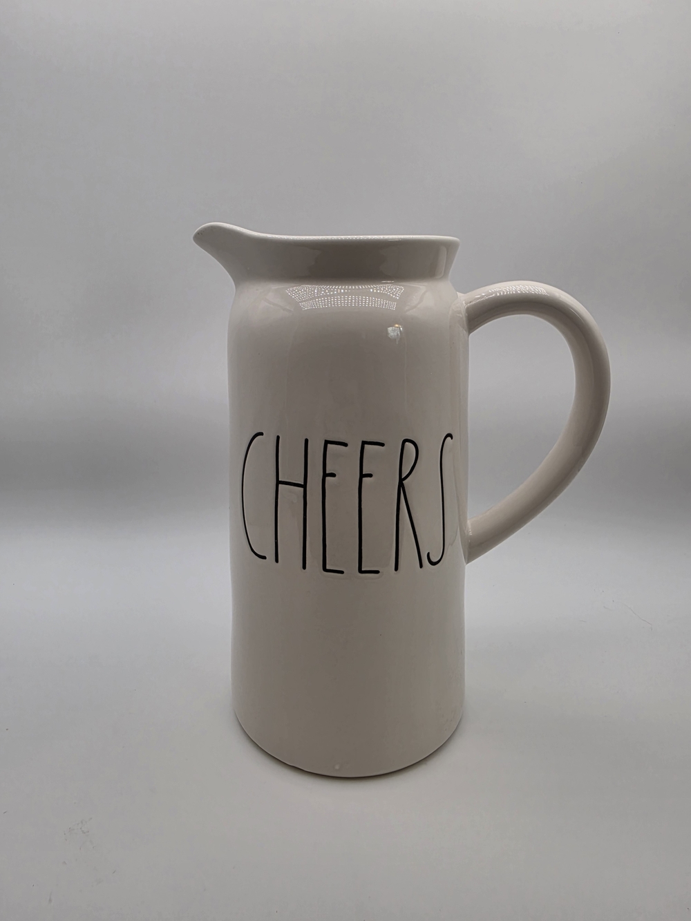 Rae Dunn CHEERS Ceramic Pitcher in Cream